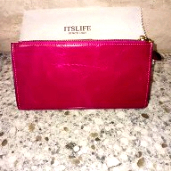 👛Nwt it's life waxed fuchsia wallet - Picture 7 of 10